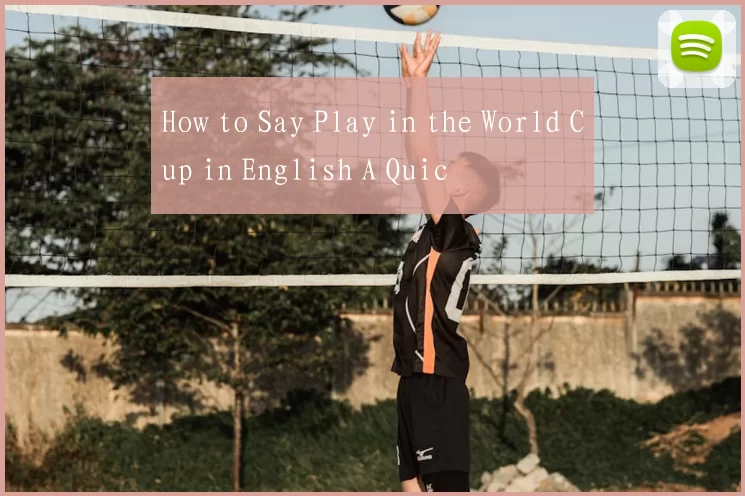 How to Say Play in the World Cup in English A Quic